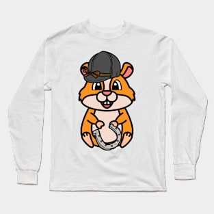 Funny hamster is ready to ride a horse Long Sleeve T-Shirt